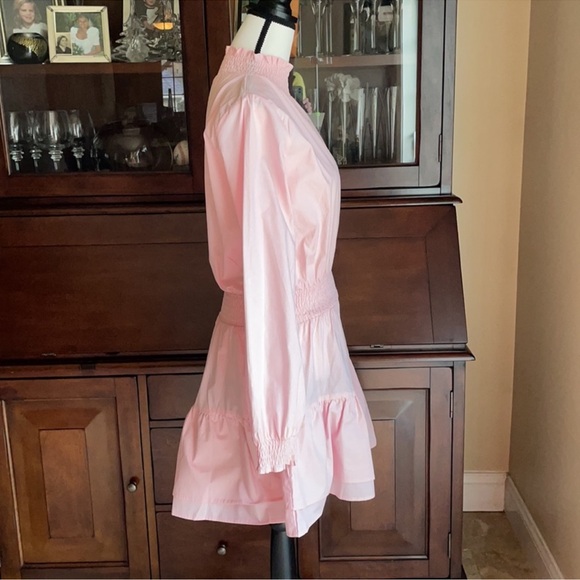 Nasty Gal Coquette Girl Barbie Millennial Blush Pink Smocked Waist Dress Size 4 - Picture 5 of 15